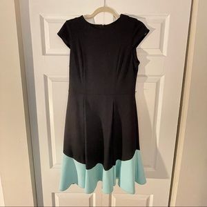 Calvin Klein dress black with light blue band at the hem size 8